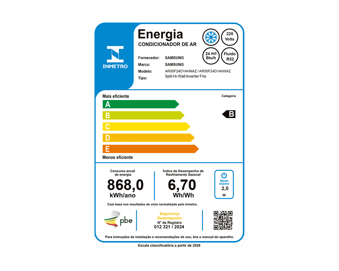 Ar-condicionado Split Digital Inverter Ultra AI Frio 24.000 BTUs White