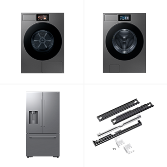 Combo Secadora DV90F + Lavadora WF90F + Kit empilhamento + Geladeira RF70H 664L Preto