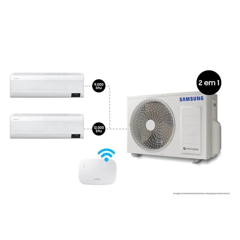 Ar Condicionado Multi Bi Split Inverter Daikin 18.000 Btus (2x Evap 12.000)  Quente/Frio 220V