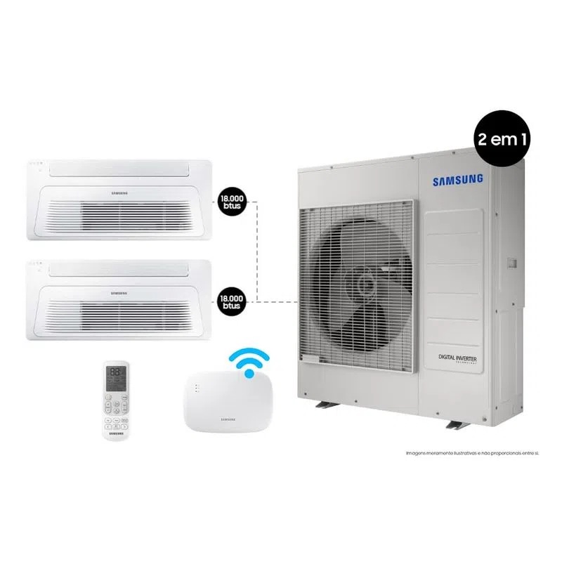 BiSplit Samsung WindFree 34000 BTUs (2xCST 1 Via 18000) Quente/Frio