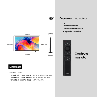 Combo Smart TV 50" Mini LED 4K M75H + Soundbar HW-B400F Preto