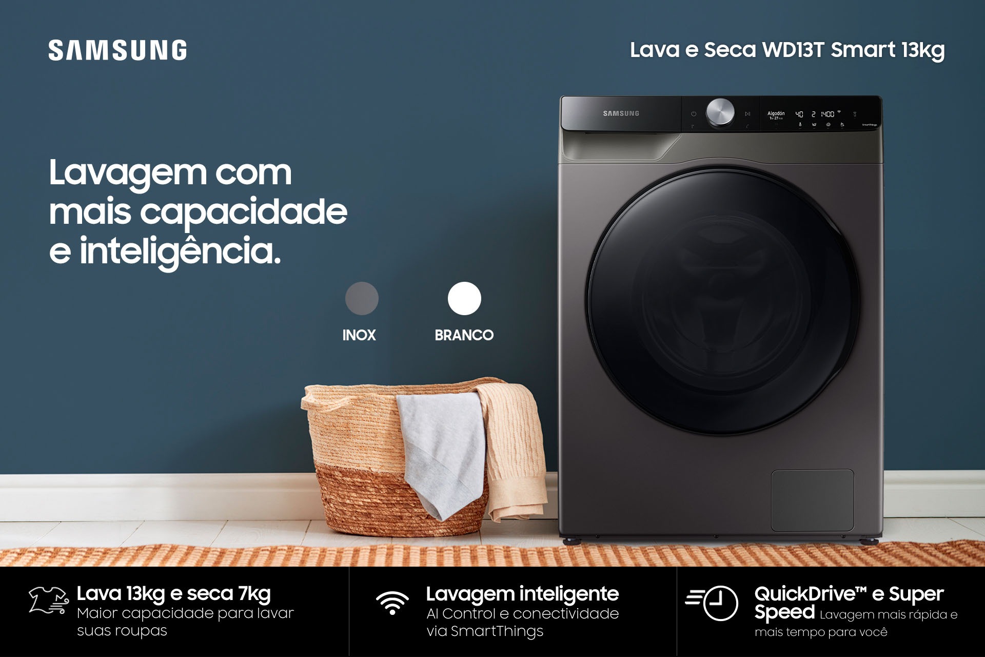 Lava e Seca WD13T Smart 13kg | Samsung Brasil