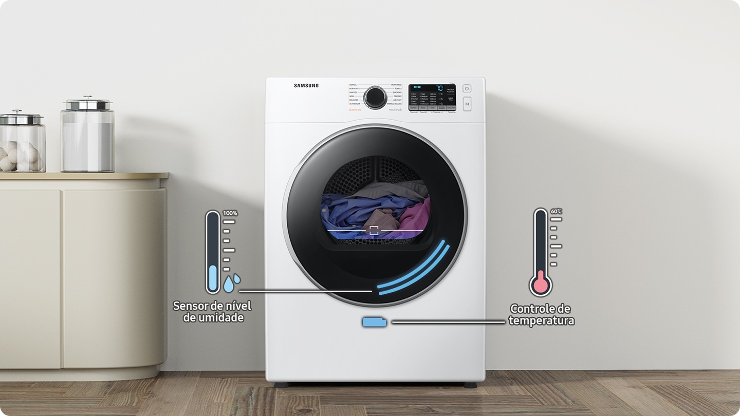 Secadora Elétrica DV12B com Sensor Dry Branca 220V 12kg | Samsung