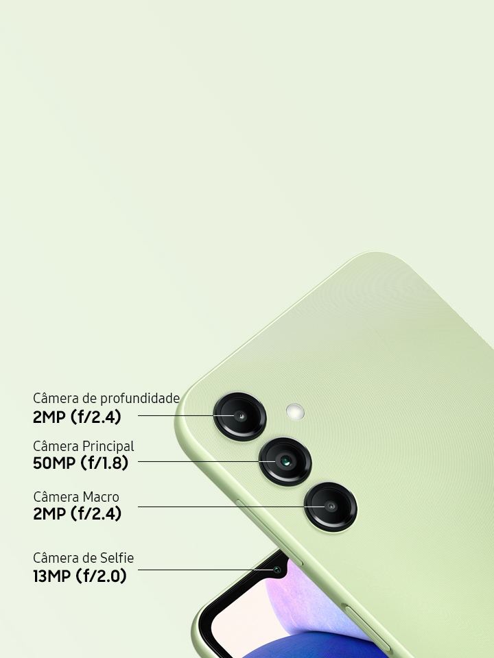 Smartphone Samsung Galaxy A14 128GB 5G DualChip Tela 6,6 4GB RAM Câmera  Tripla 50MP+2MP+2MP Prata - Casa & Vídeo
