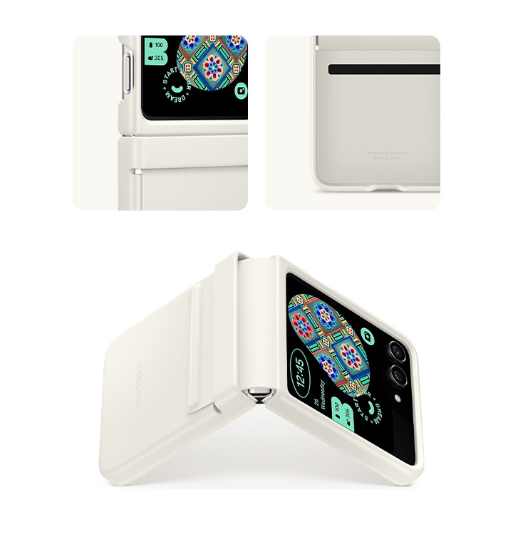 Capa Couro Flap Galaxy Z Flip5 Creme | Samsung Brasil