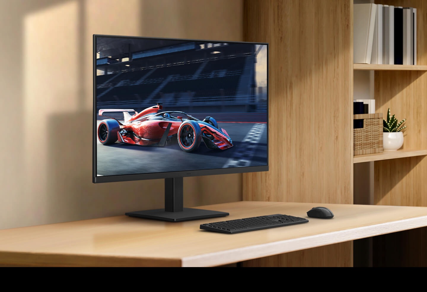There is a Essential Monitor S3 in a room with a document on it.