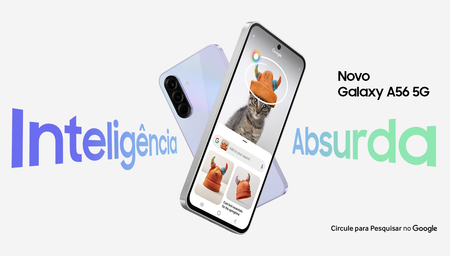 Galaxy A56 5G em destaque com recurso Circule para pesquisar