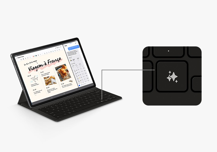 Samsung Galaxy Tab S10FE+ キーボードカバー 黒 5G Galaxy Tab S10 FE+ Book Cover Keyboard Slim — AI Key