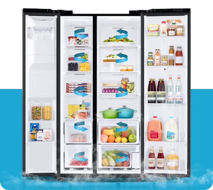 Geladeira Side by Side RS58 Black Inox 127V 608L | Samsung Brasil