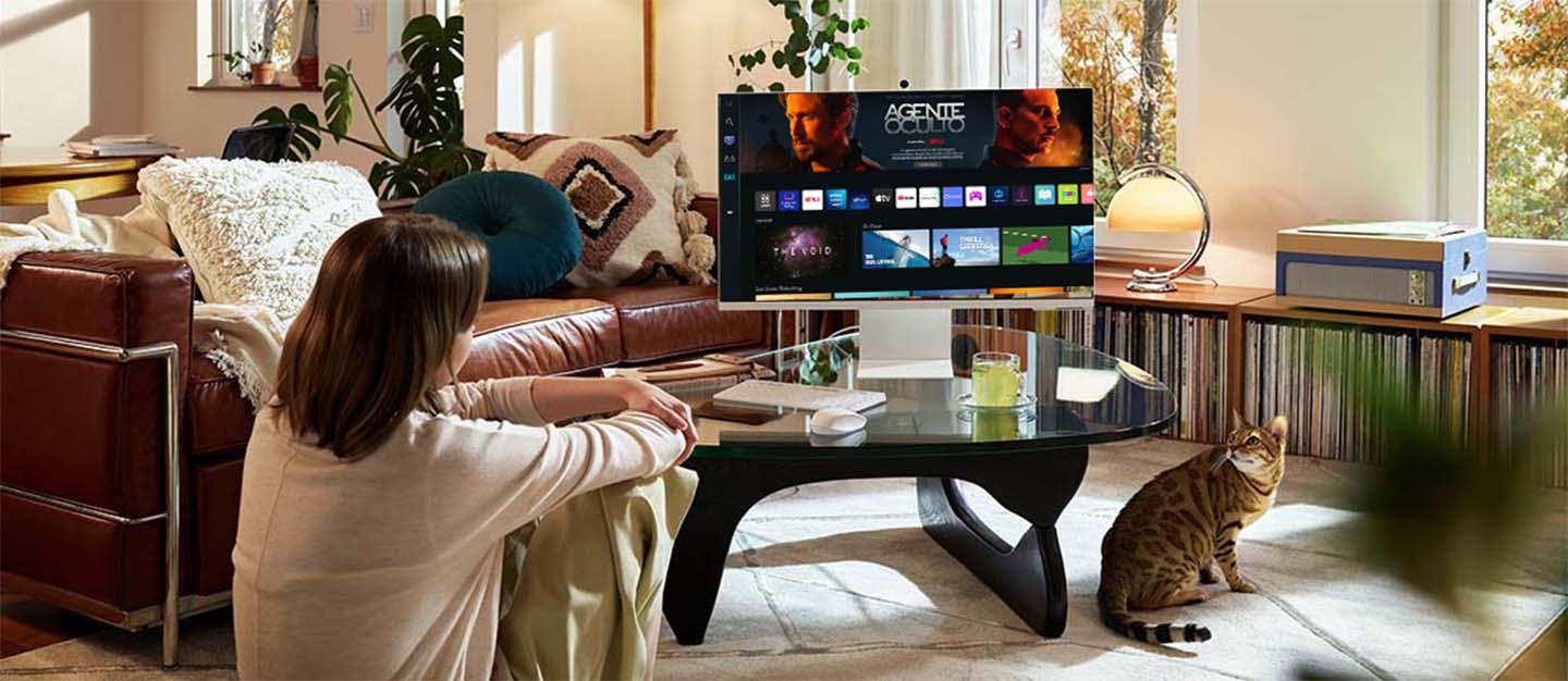 Smart Monitor Samsung M8 32 polegadas Rosa | Samsung Brasil