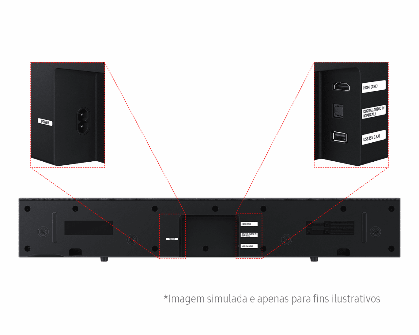 Soundbar Série B HW-B400F 2.0 canais woofer integrado 2025 Preto