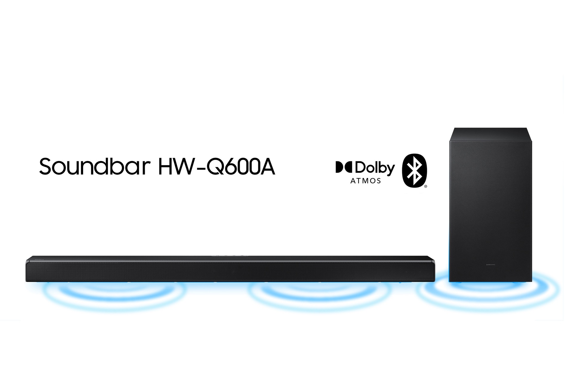 Soundbar Samsung HWQ600A, com 3.1.2 canais, Bluetooth, Subwoofer sem