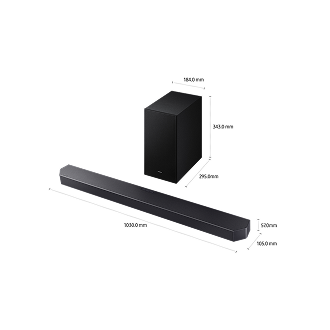 Q-series Soundbar HW-Q600F 3.1.2 ch Subwoofer (2025) Back Black 