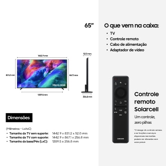 Smart TV Samsung Vision AI 65” Micro RGB 4K R85H (2026) Titanium Black