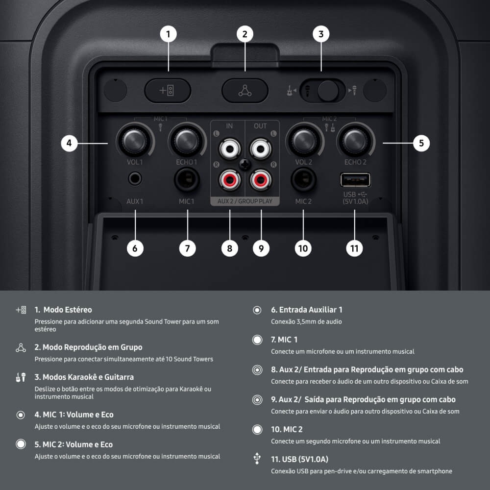 Sound Tower MX-ST40F Caixa de som Preto