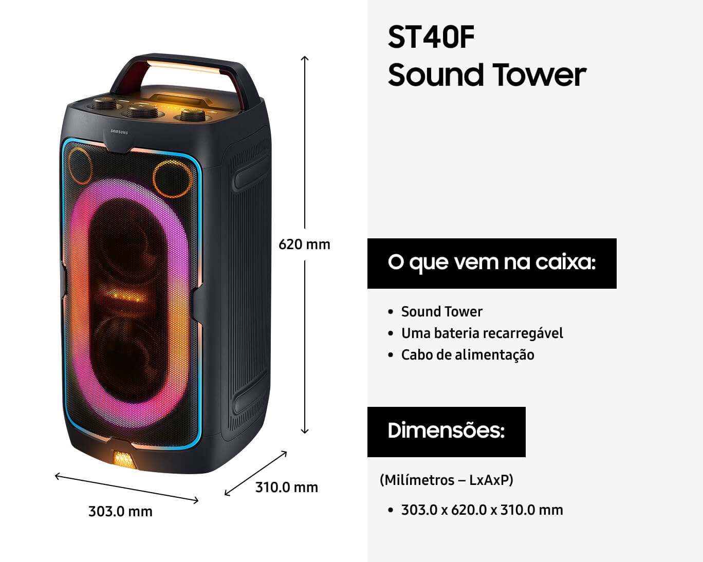 Sound Tower MX-ST40F Caixa de som Preto