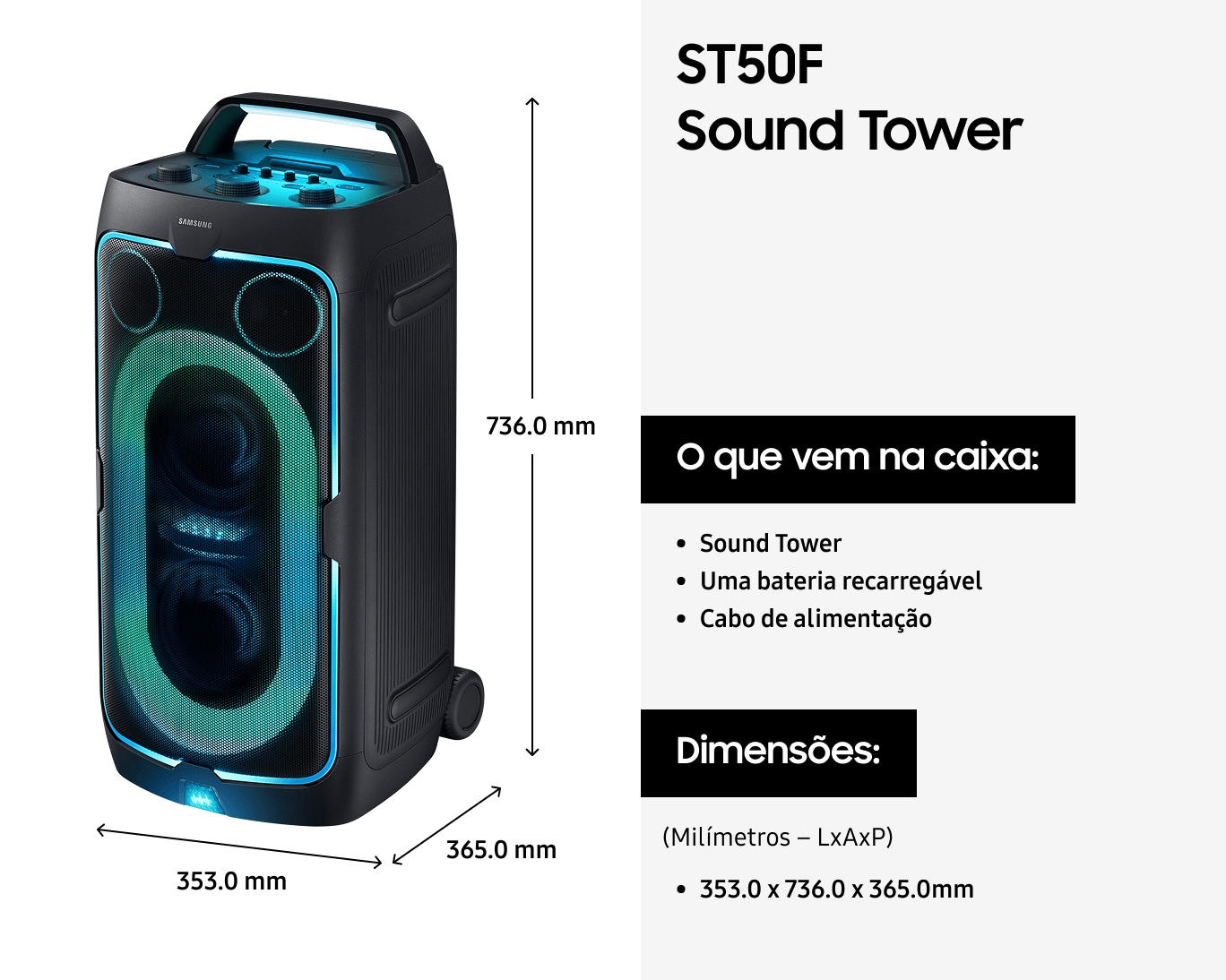 Sound Tower MX-ST50F 240W Caixa de som Preto