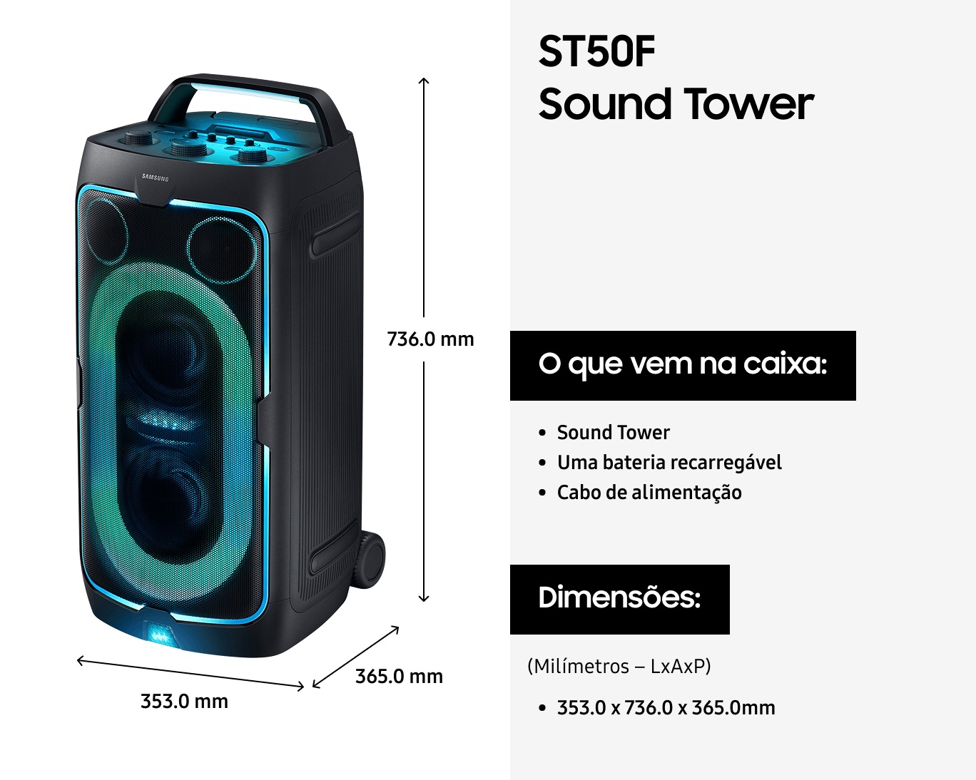 Sound Tower MX-ST50F 240W Caixa de som Preto