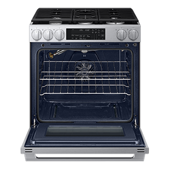 Fogão de Piso a Gás Série 90 com 5 bocas Design Inox WiFi e AirFry Max 127V Front-Open Silver 