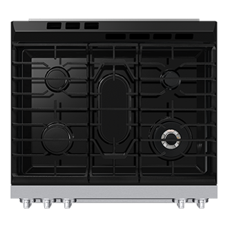 Fogão de Piso a Gás Série 90 com 5 bocas Design Inox WiFi e AirFry Max 127V Top Silver 