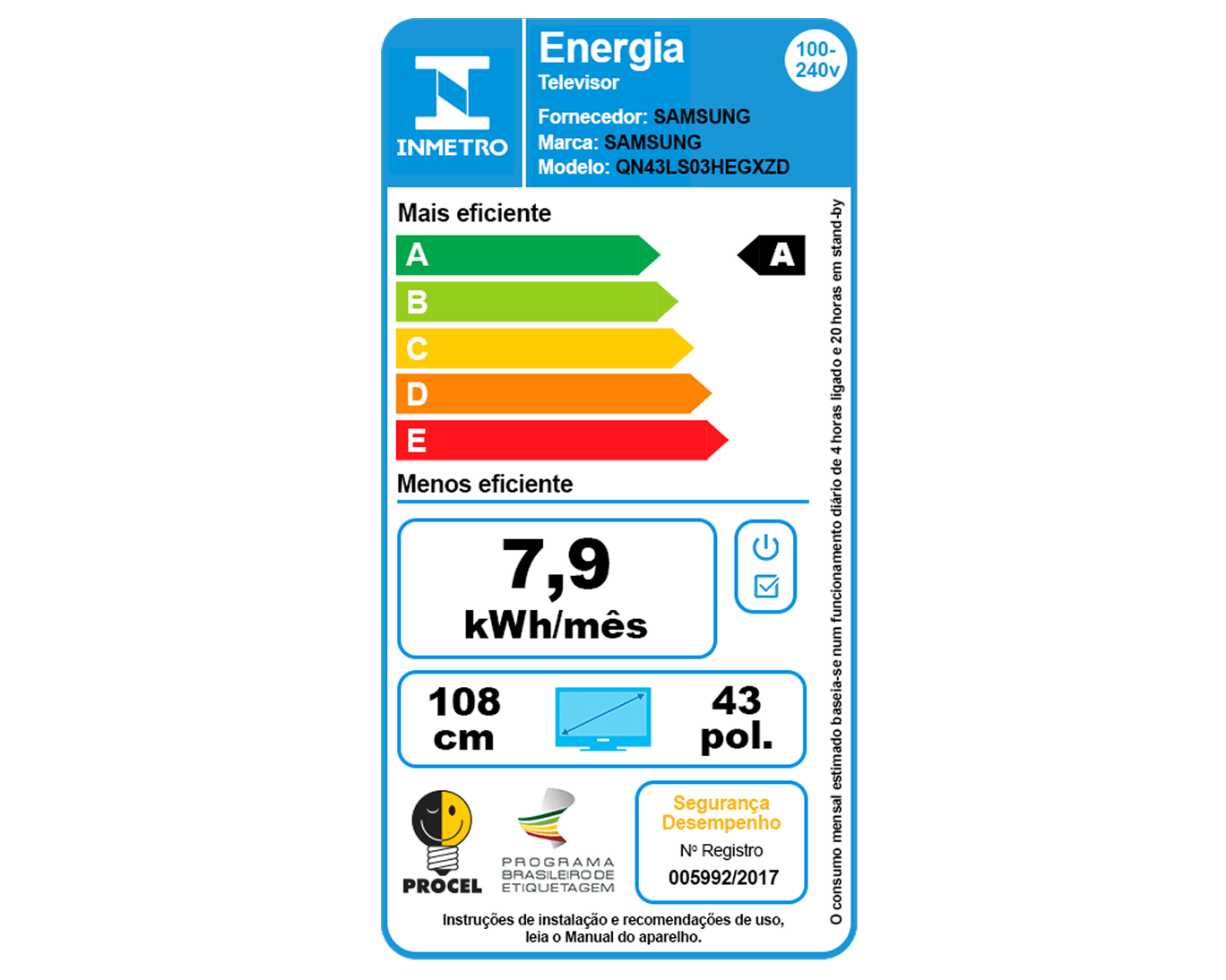 Smart TV Samsung Vision AI 43" The Frame 4K LS03HE (2026) Black