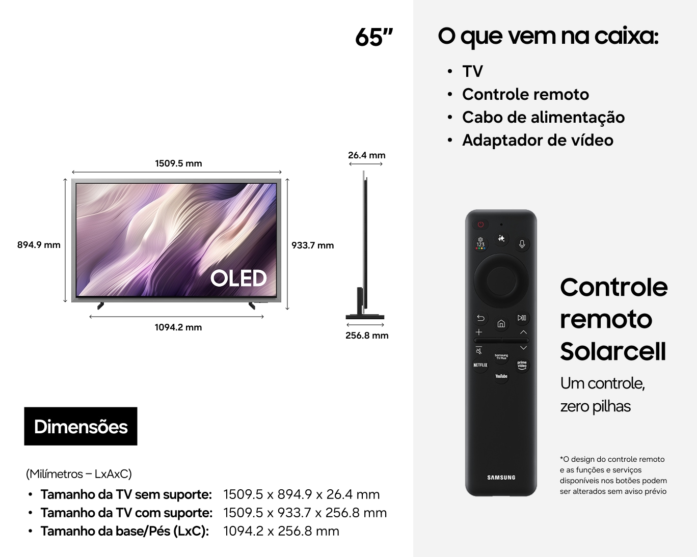 Smart TV Samsung Vision AI 65” OLED 4K S95H (2026) Silver