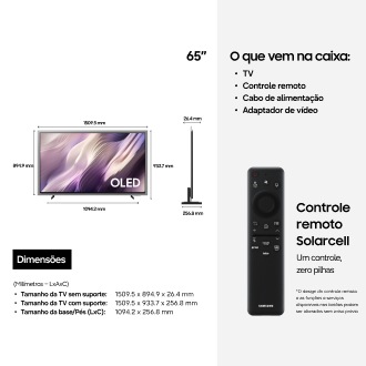 Smart TV Samsung Vision AI 65” OLED 4K S95H (2026) Silver