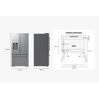 French Door Zero clearance fit with SpaceMax 28.5 cu.ft External-Water-and-ice-Dispenser2 Silver 