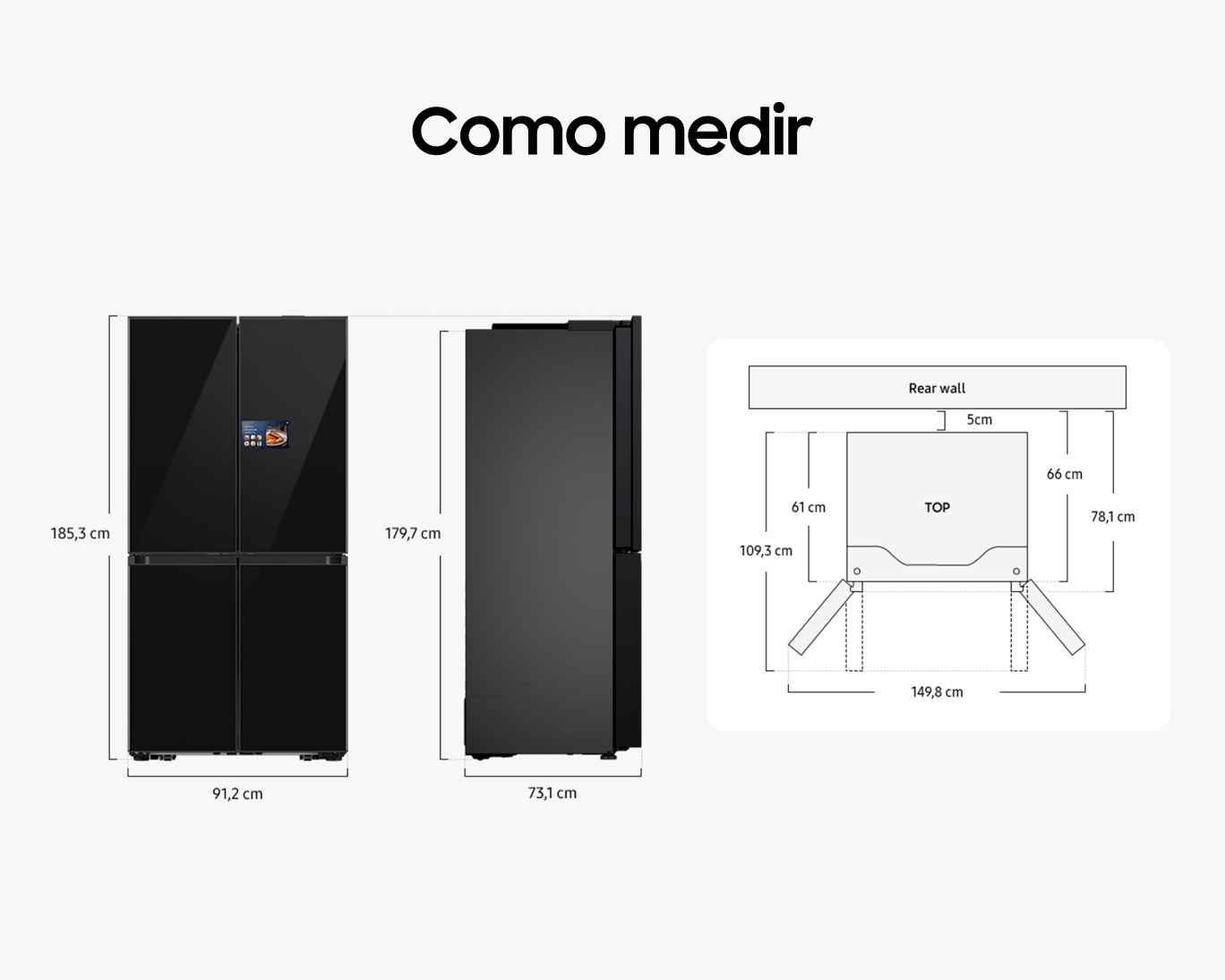 Geladeira Bespoke AI French Door com AI Home RM90 Black 543L 220V Black