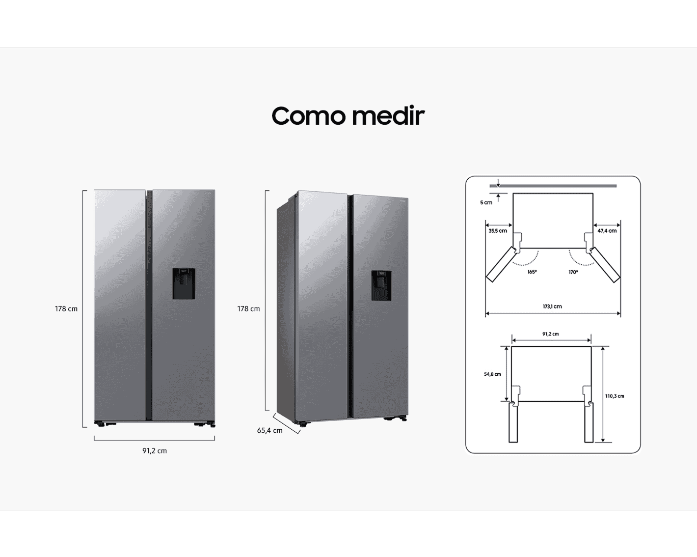 Geladeira Side by Side SmartThings com Dispenser de Água RS57 Inox 560L 127V Inox/prata