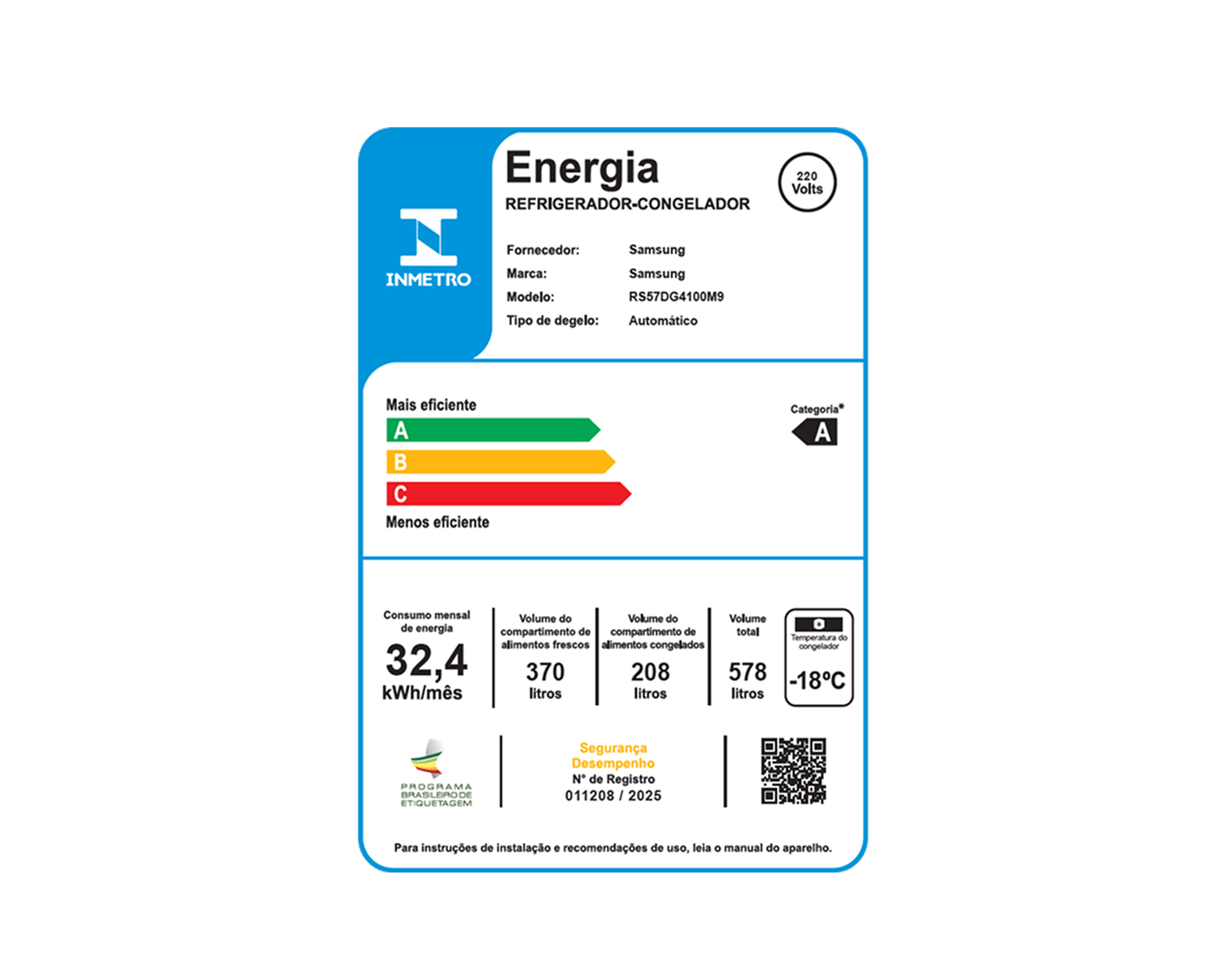 Geladeira Side by Side SmartThings com Dispenser de Água RS57 Inox 560L 220V Inox/prata