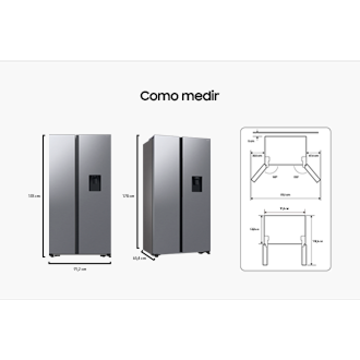 Geladeira Side by Side SmartThings com Dispenser de Água RS57 Inox 560L 220V Inox/prata