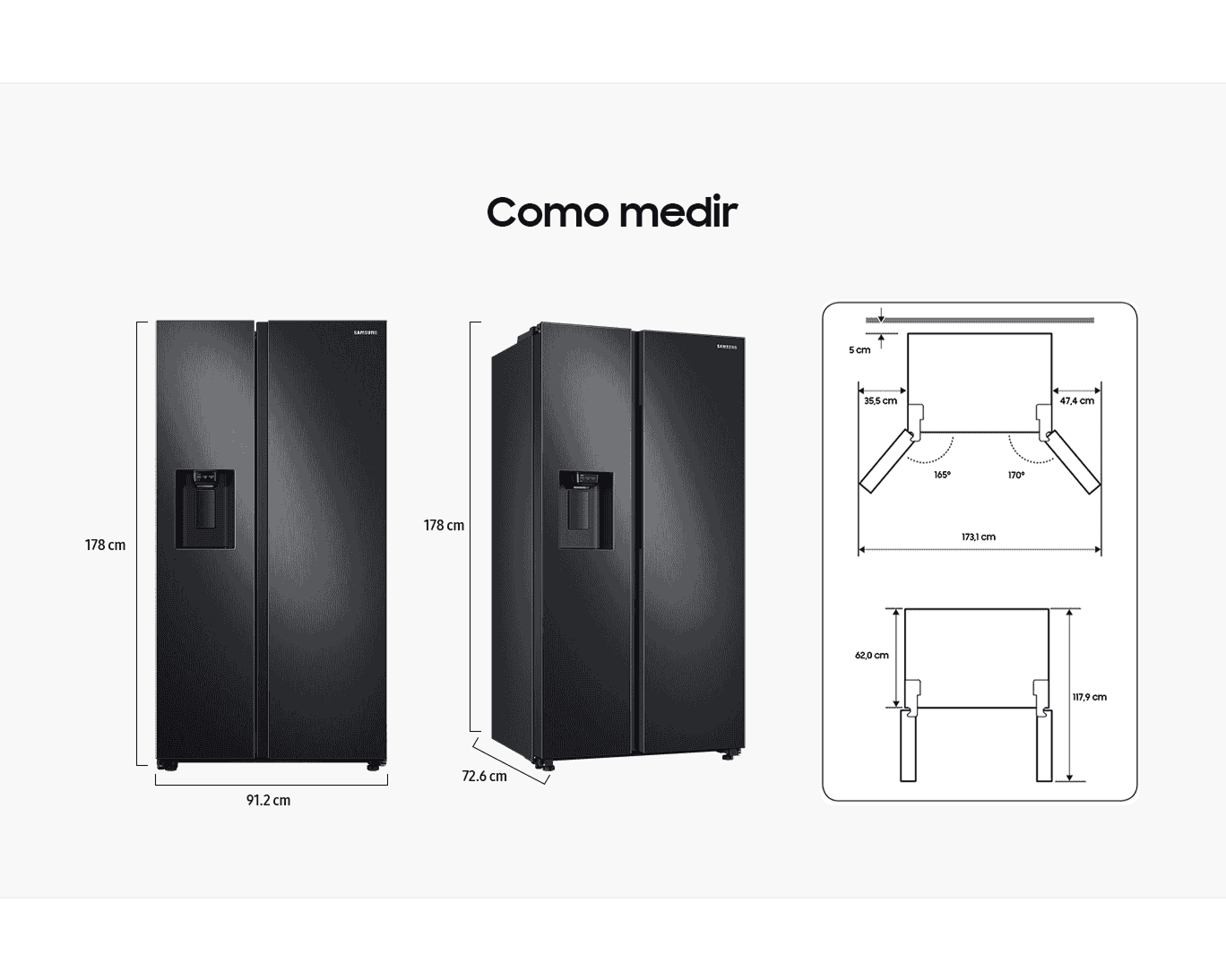 Geladeira Side by Side RS60 602L Black Inox Look 127V Black Inox Look