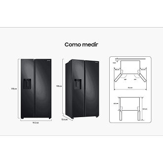 Geladeira Side by Side RS60 602L Black Inox Look 127V Black Inox Look