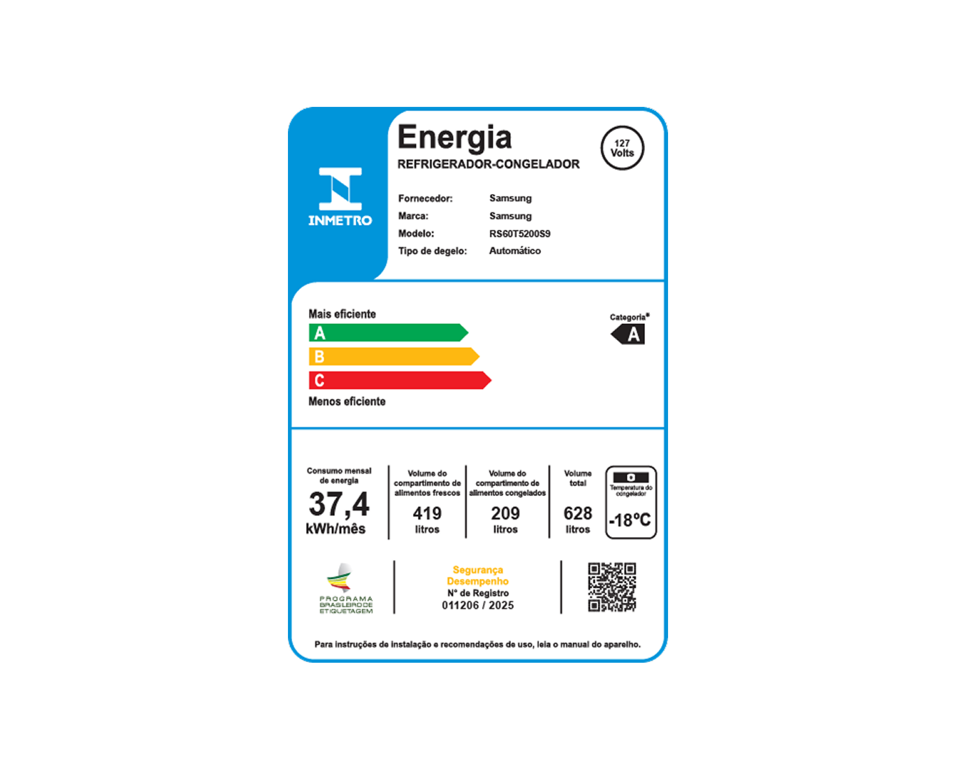 Geladeira Side by Side RS60 602L Inox Look 127V Inox Look