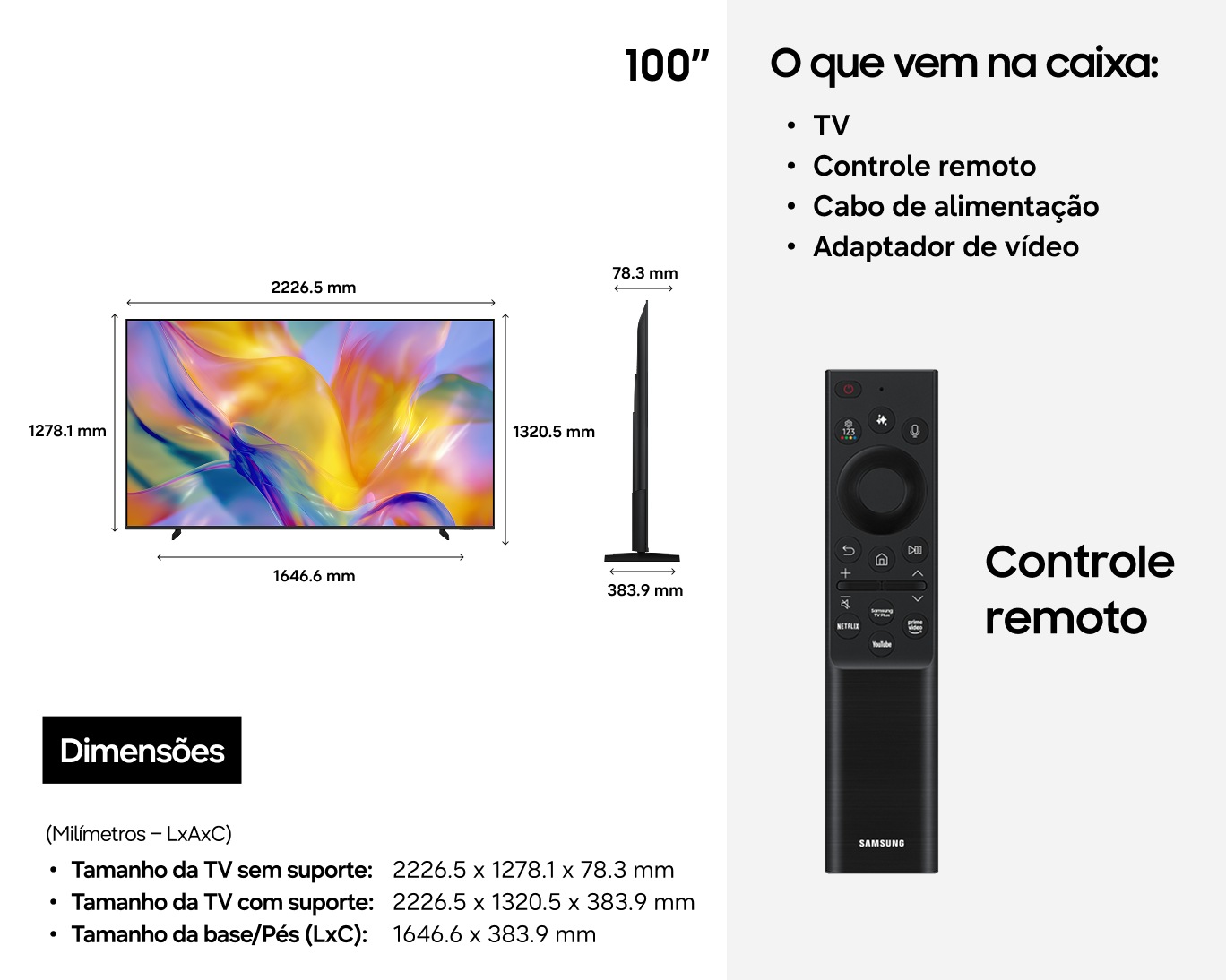 Smart TV Samsung Vision AI 100" Mini LED 4K M90H (2026) Titanium Black