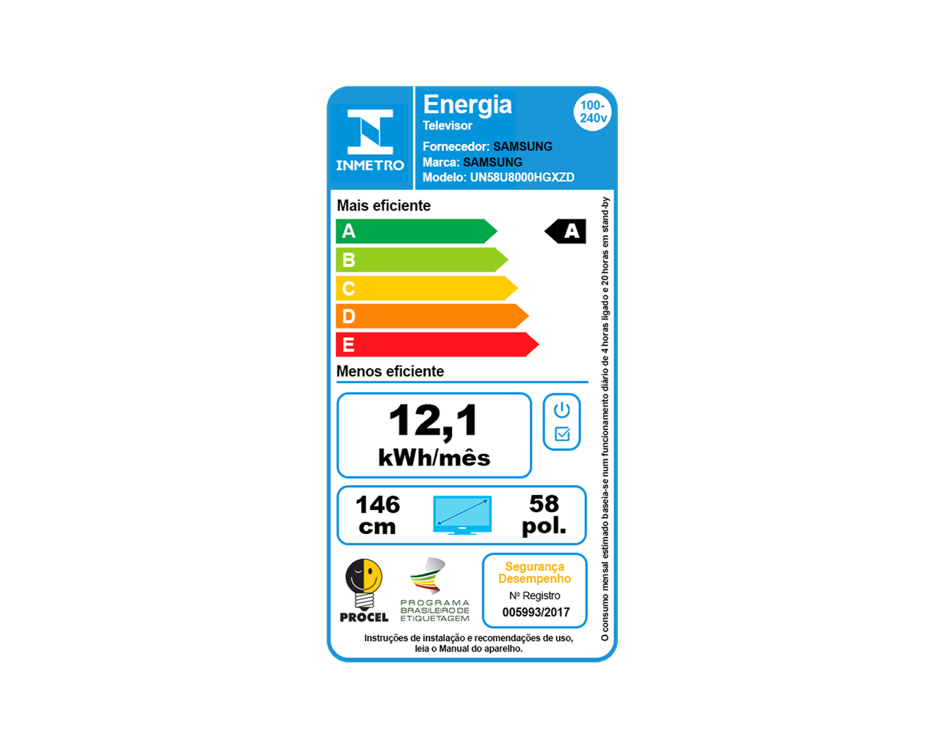 Smart TV Samsung Vision AI 58" Crystal UHD 4K U8000H (2026) Preto