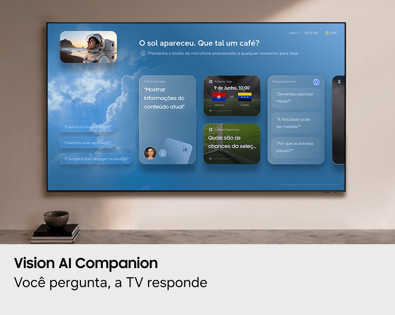Smart TV Samsung Vision AI 70" Crystal UHD 4K U8000H (2026) Preto