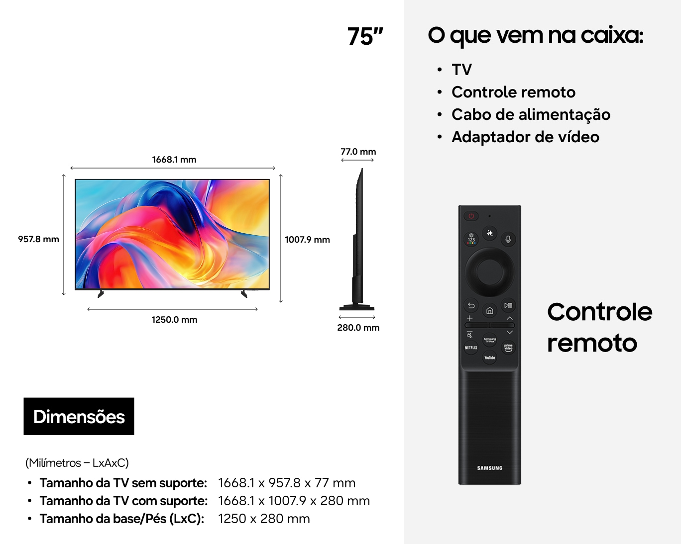 Smart TV Samsung Vision AI 75” Mini LED 4K M75H (2026) Black