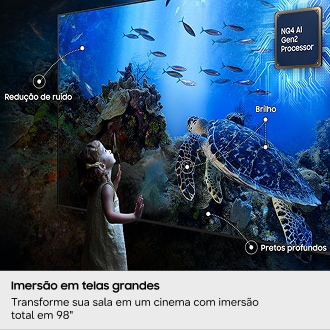 Smart TV Samsung Vision AI 98" Crystal UHD 4K U9500H (2026) Preto