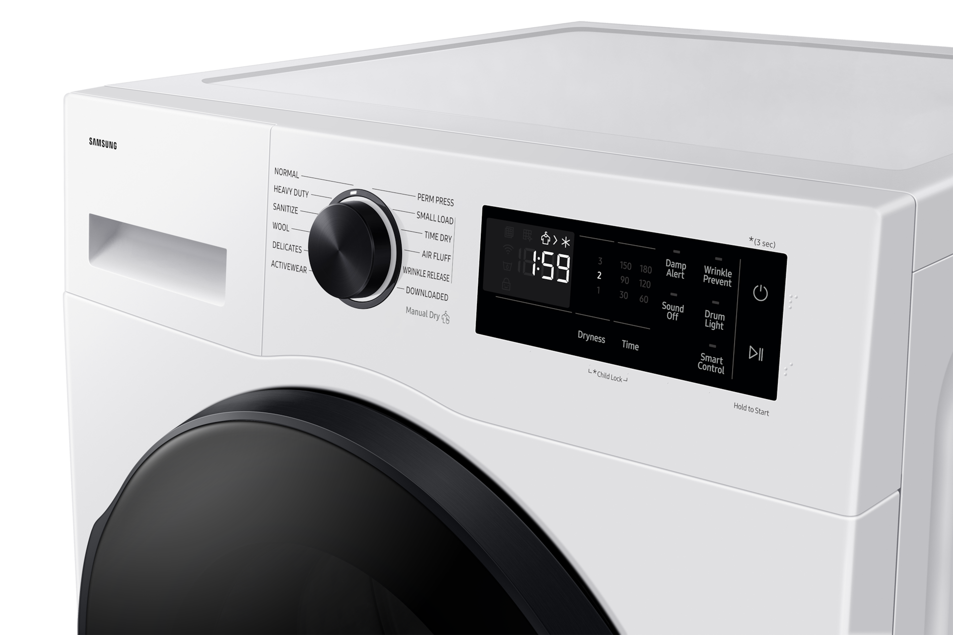 Laundry Dryer with Heat Pump Technology and Reversible Door White | Samsung Canada