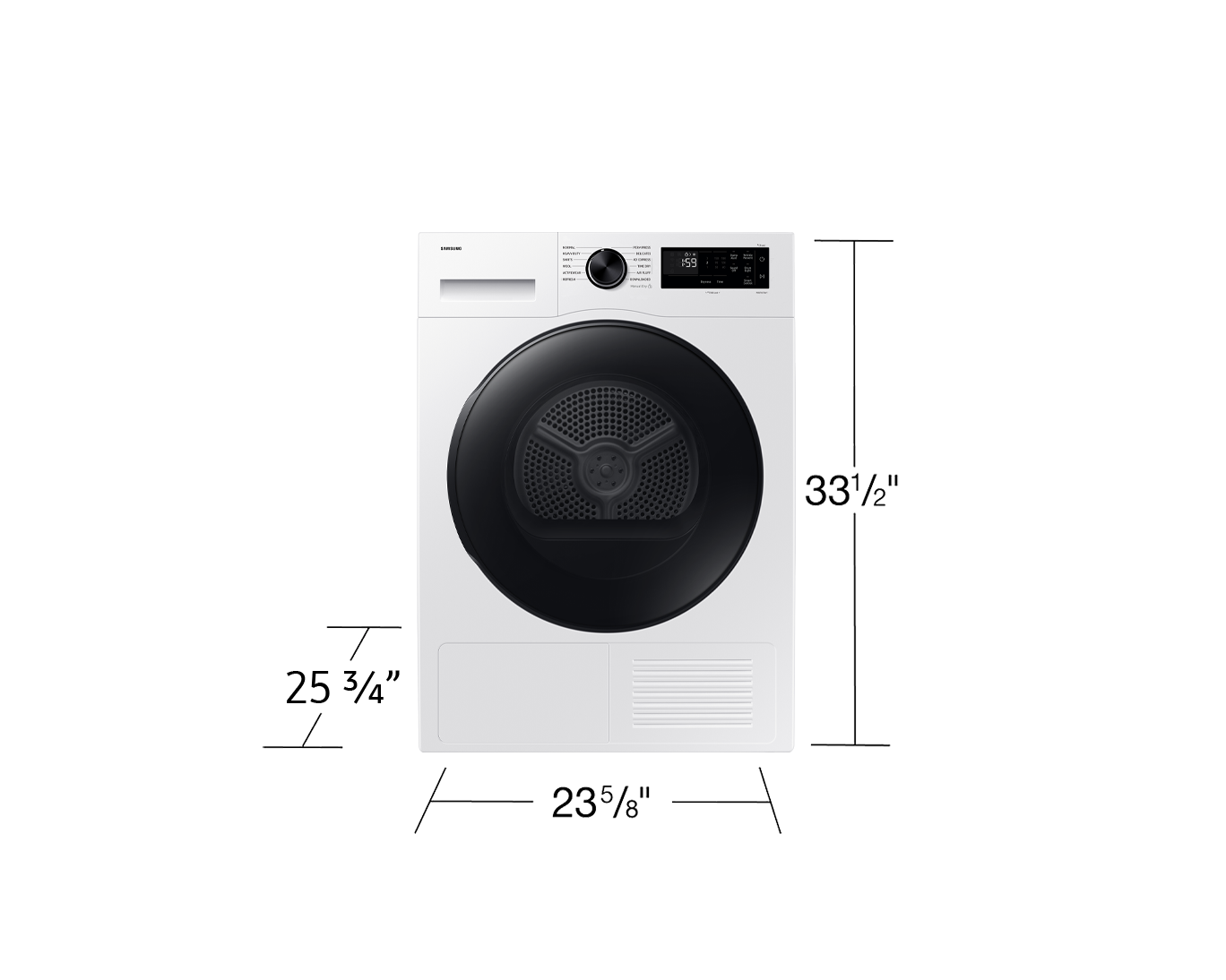 Compact Electric Dryer Heat Pump| Reversible Door 4.0 cu.ft. White