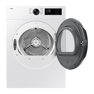 Laundry Dryer with Sensor Dry and Reversible Door Front-Open White 