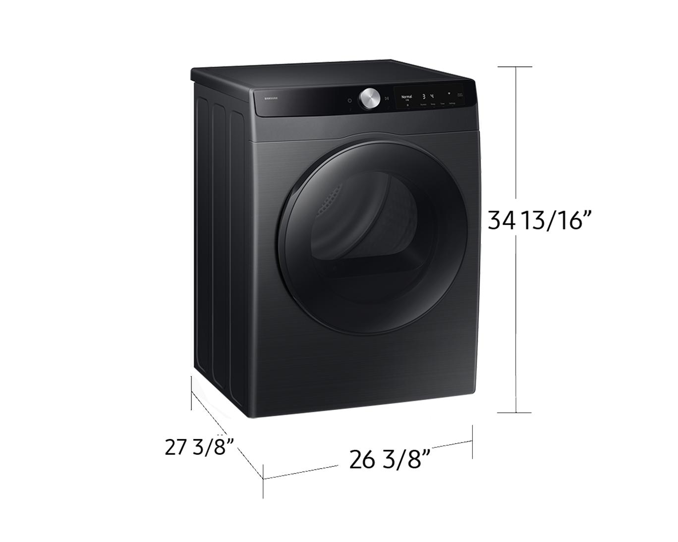 Laundry Dryer with AI Control and Sensor Dry L-Perspective Black 