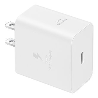 45W Power Adapter (2024) Front White 