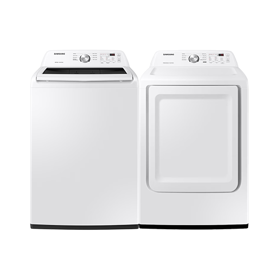 Samsung 5.0 cu.ft. Top Load Washer and 7.5 cu.ft. Dryer with Sensor Dry