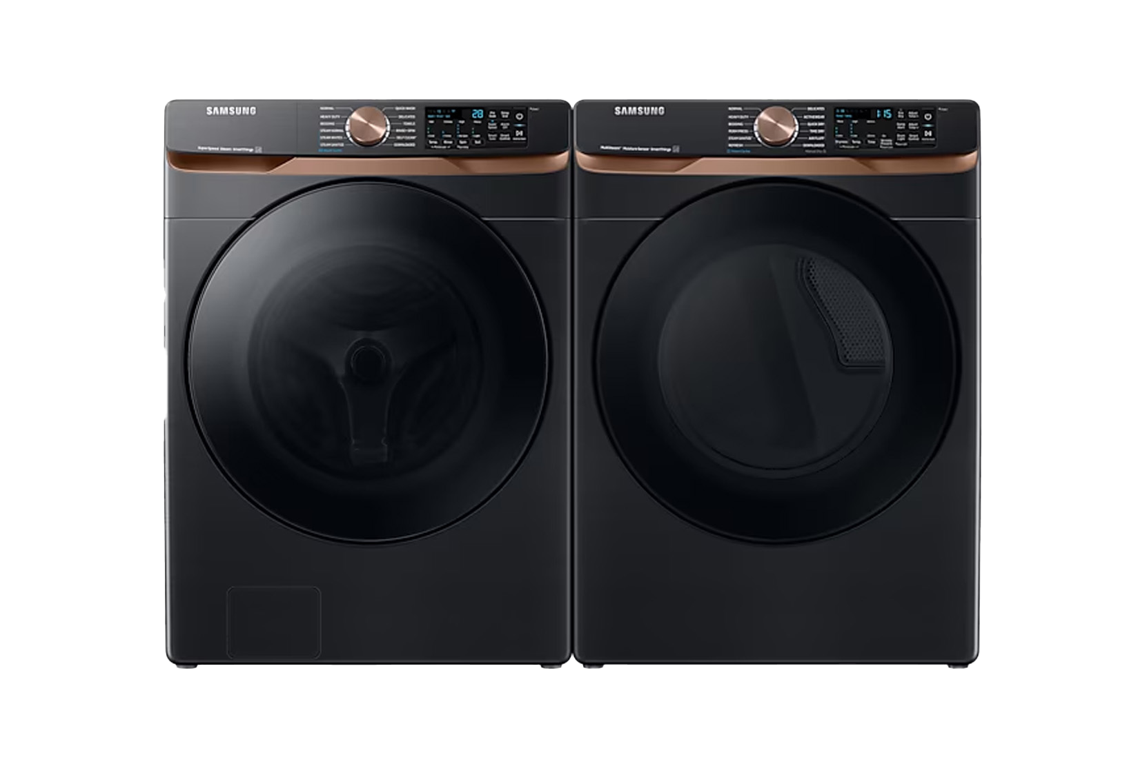 Samsung 8300 Black Front Load Washer and Dryer Pair with Large Capacity