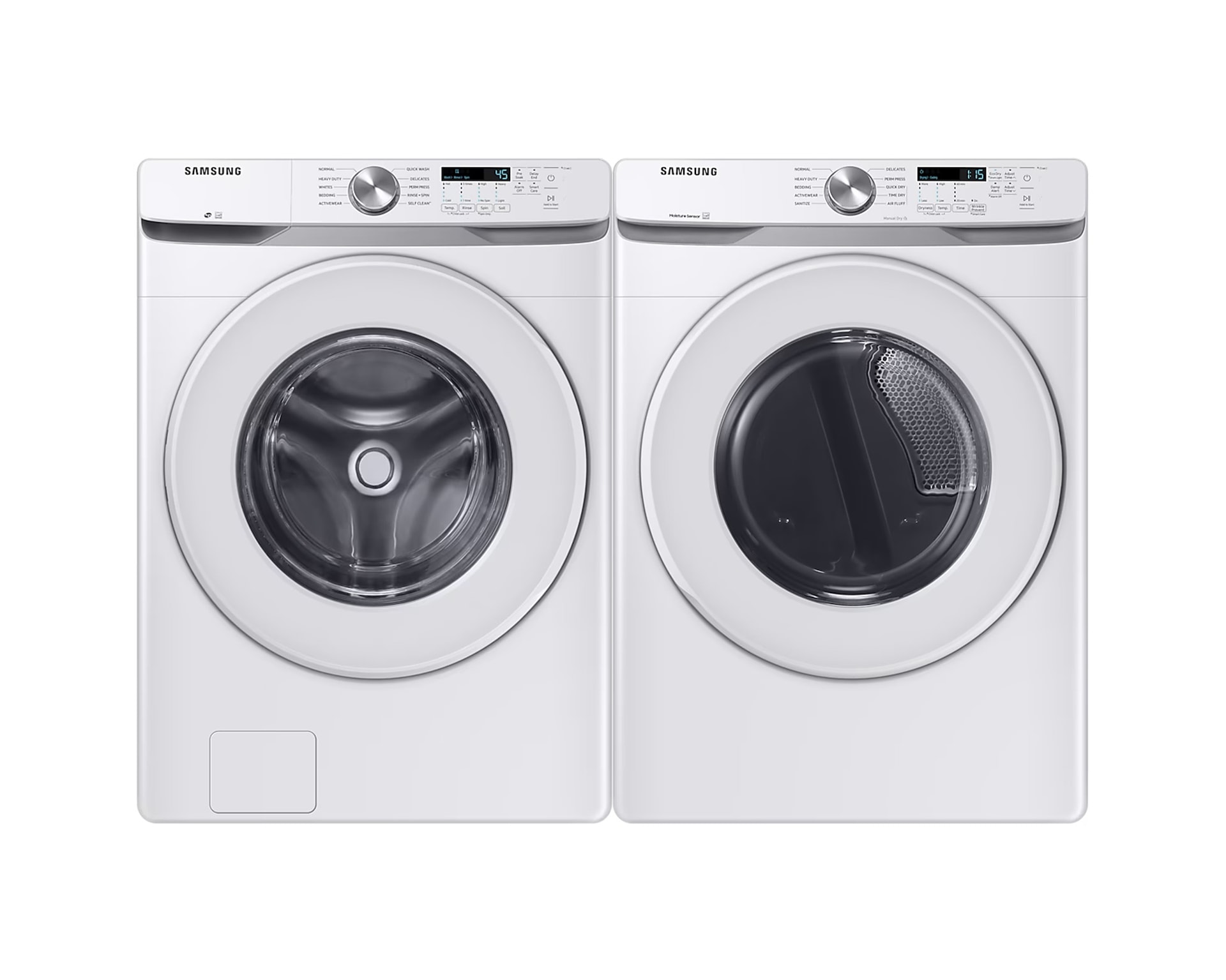 Image of Samsung 5.2 Cu.Ft. Front Load Washer with Self Clean+ and 7.5 Cu.Ft. Electric Dryer with Energy Star Certification Pair