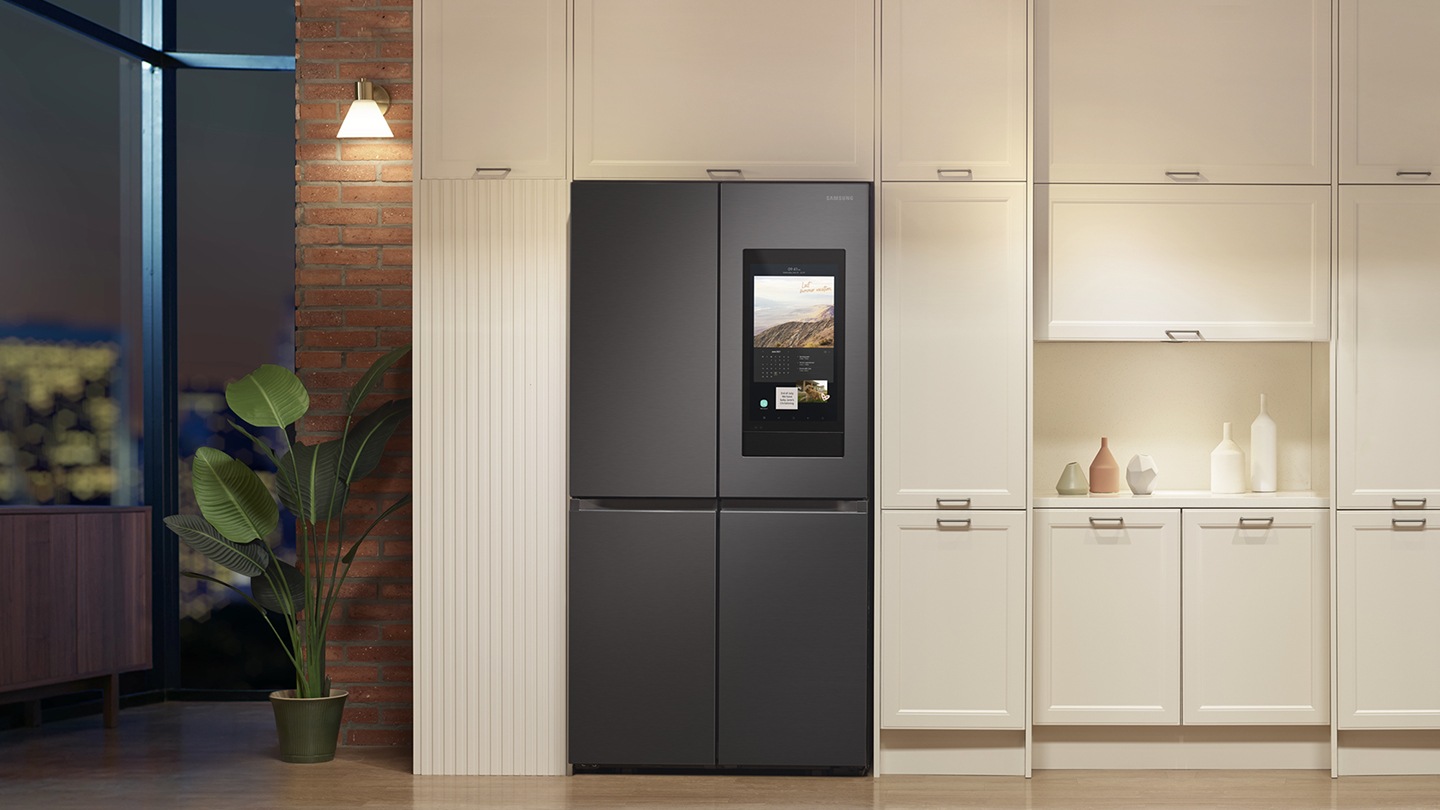 The sleek exterior of the fridge blends well into modern kitchen.
