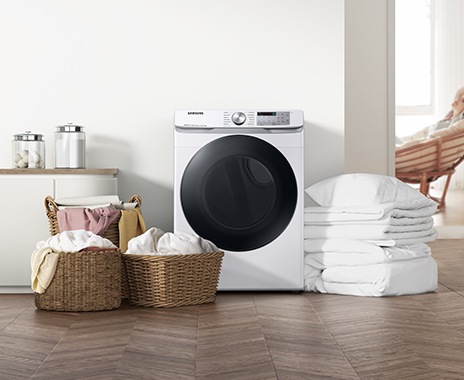 DV6300B can dry 7.5 cubic feet of clothes, large comforters, and pillows.